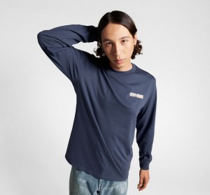 Converse All Star Winter Chill Long-Sleeve T-Shirt Blau | 4192-HEGOV