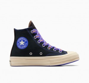 Converse Chuck 70 Ribbon Laces Schwarz Blau | 5273-EZVTU