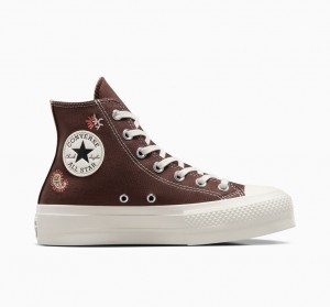 Converse Chuck Taylor All Star Lift Plattform Crafted Evolution Braun Rosa | 4056-UWEZH