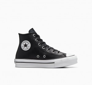 Converse Chuck Taylor All Star Lift Plattform Leder Schwarz Weiß | 2107-APSOH