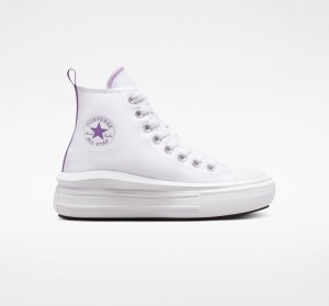 Converse Chuck Taylor All Star Move Plattform Weiß Lila Weiß | 3965-DZWYF