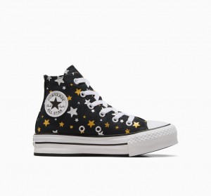 Converse Chuck Taylor All Star Plattform Lift Sparkle Schwarz Silber Gold | 9546-RIGMZ