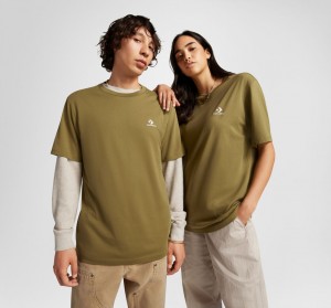Converse Converse Go-To Embroidered Star Chevron Standard-Fit T-Shirt Cosmic Turtle | 0526-LXZWB