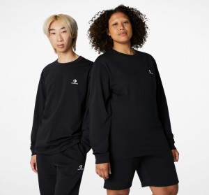 Converse Converse Go-To Embroidered Star Chevron Standard-Fit T-Shirt Schwarz | 0314-QTKNI