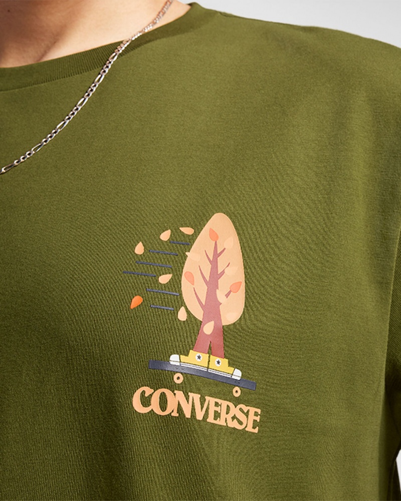 Converse All Star Tree T-shirt Grün | 6310-TVXYC