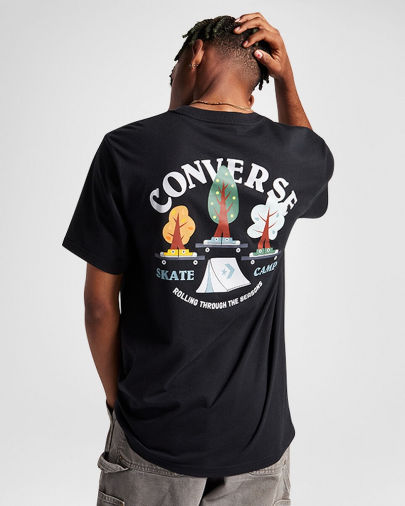 Converse All Star Tree T-shirt Schwarz | 7492-BSQJK