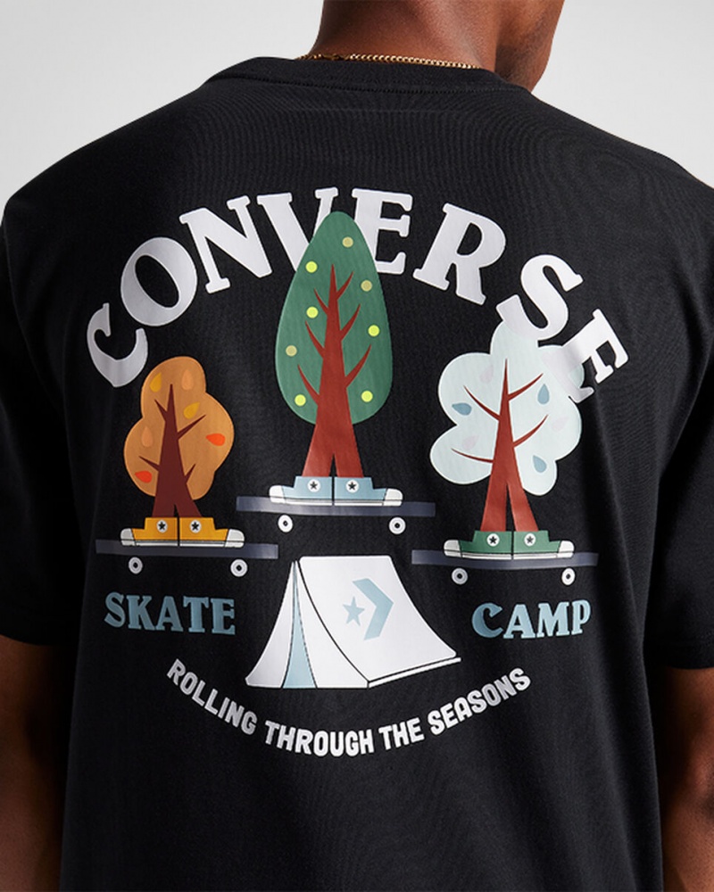 Converse All Star Tree T-shirt Schwarz | 7492-BSQJK