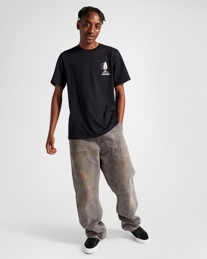 Converse All Star Tree T-shirt Schwarz | 7492-BSQJK