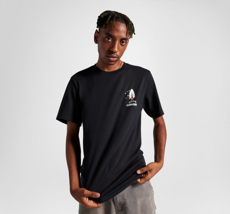Converse All Star Tree T-shirt Schwarz | 7492-BSQJK