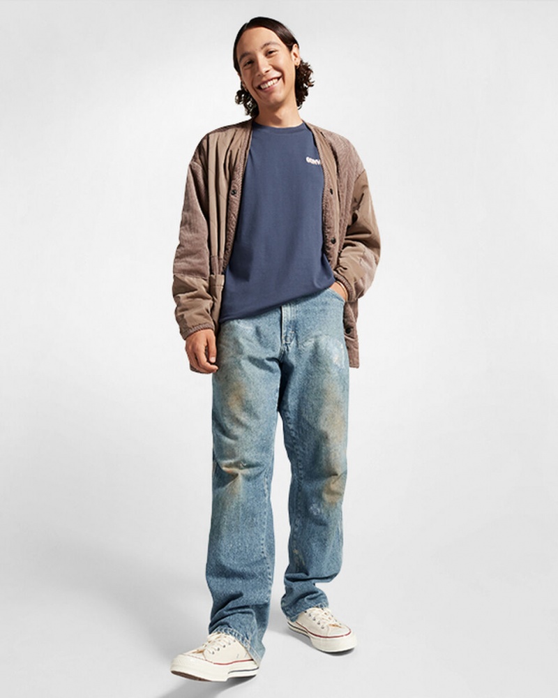 Converse All Star Winter Chill Long-Sleeve T-Shirt Blau | 4192-HEGOV