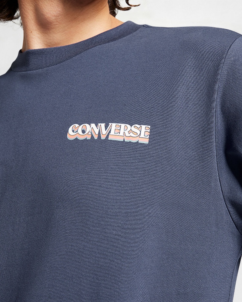Converse All Star Winter Chill Long-Sleeve T-Shirt Blau | 4192-HEGOV