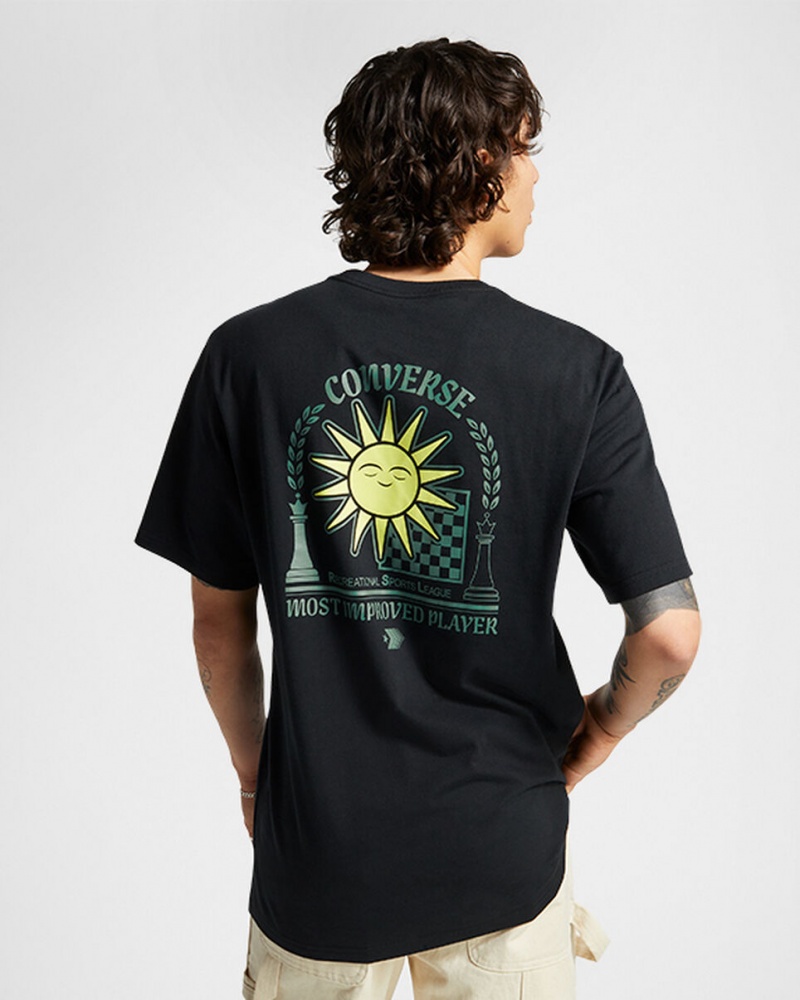 Converse Chess League Graphic T-Shirt Schwarz | 2490-GIHPF