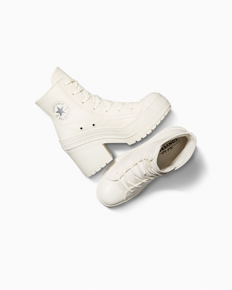 Converse Chuck 70 De Luxe Heel Leder Silber | 8562-LRCBK