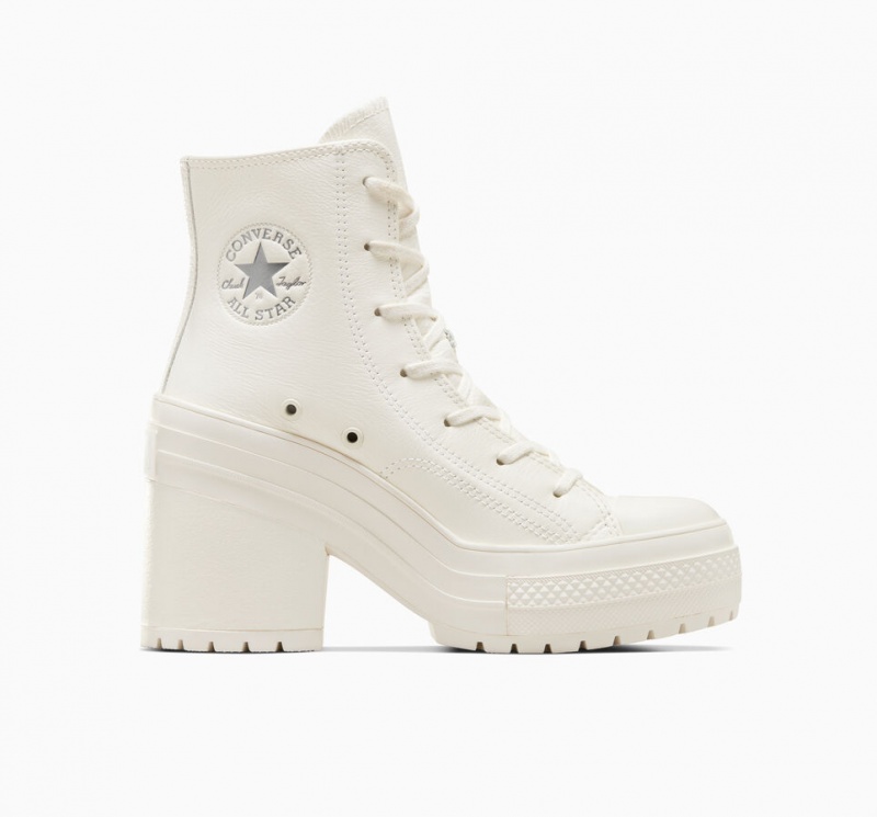 Converse Chuck 70 De Luxe Heel Leder Silber | 8562-LRCBK