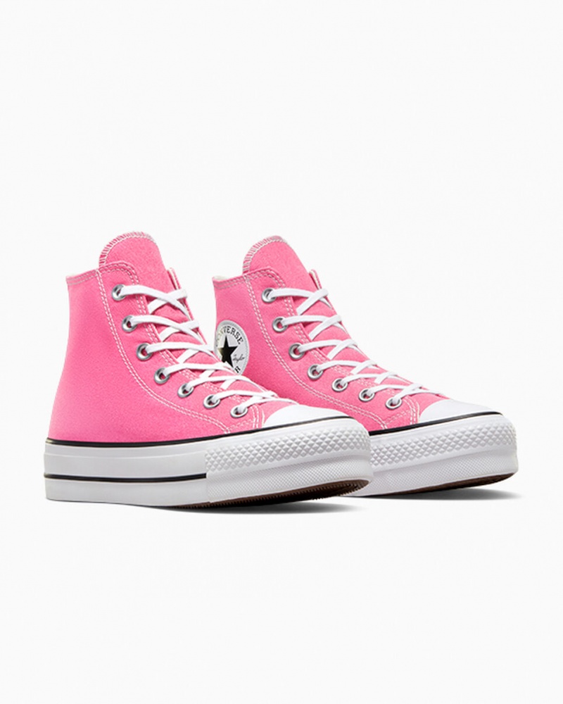 Converse Chuck Taylor All Star Lift Plattform Rosa Weiß Schwarz | 0489-BYVFJ