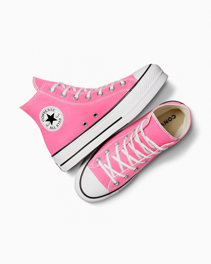 Converse Chuck Taylor All Star Lift Plattform Rosa Weiß Schwarz | 0489-BYVFJ