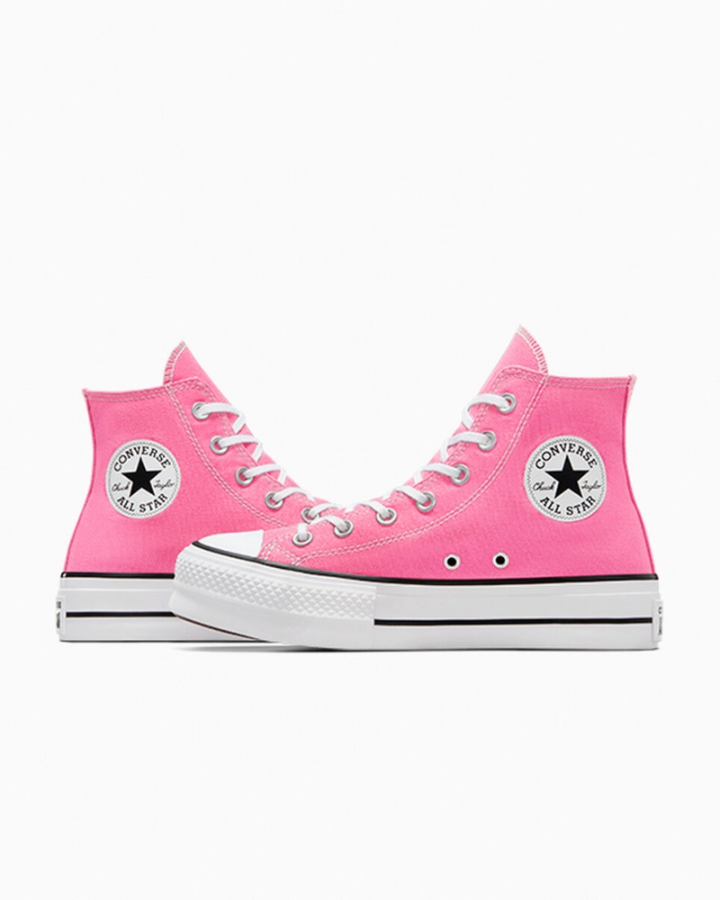 Converse Chuck Taylor All Star Lift Plattform Rosa Weiß Schwarz | 0489-BYVFJ