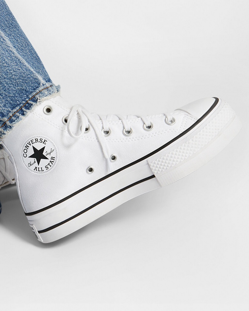 Converse Chuck Taylor All Star Lift Plattform Weiß Schwarz Weiß | 4921-RHYVG