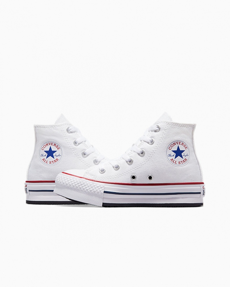 Converse Chuck Taylor All Star Lift Plattform Weiß Navy | 9523-LRKFE