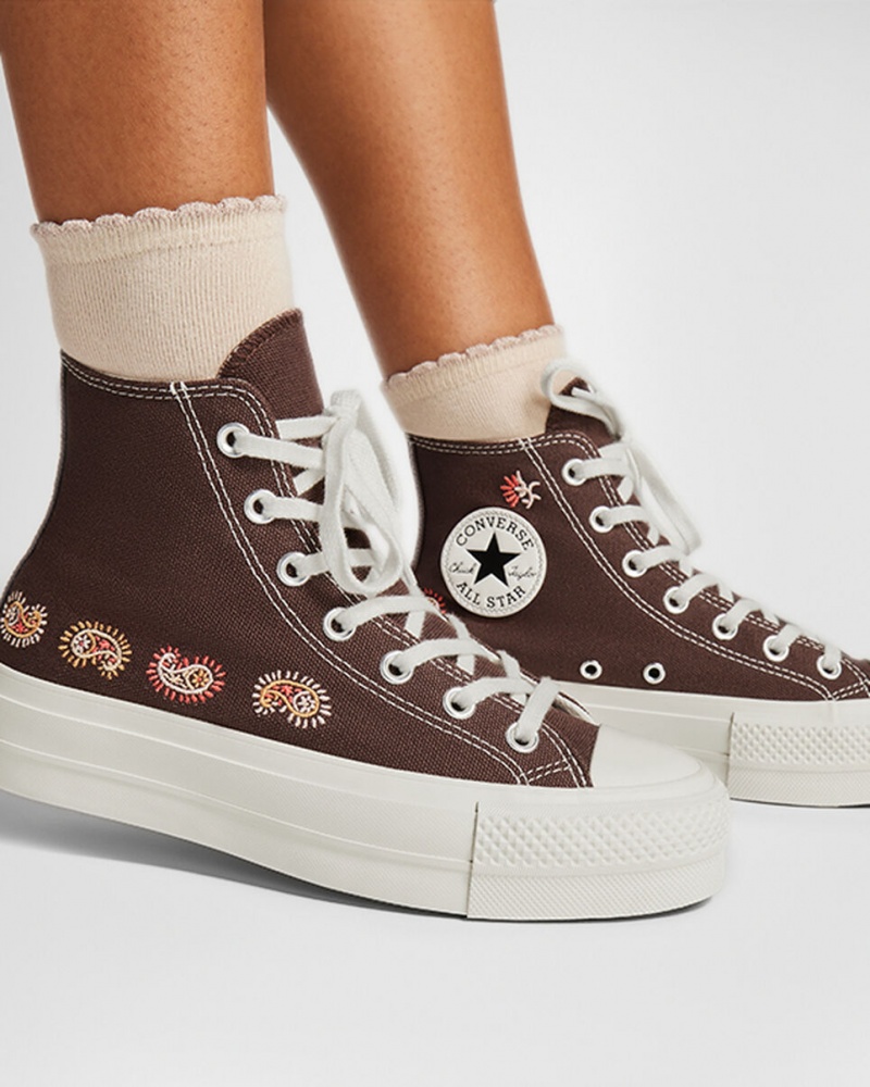 Converse Chuck Taylor All Star Lift Plattform Crafted Evolution Braun Rosa | 4056-UWEZH