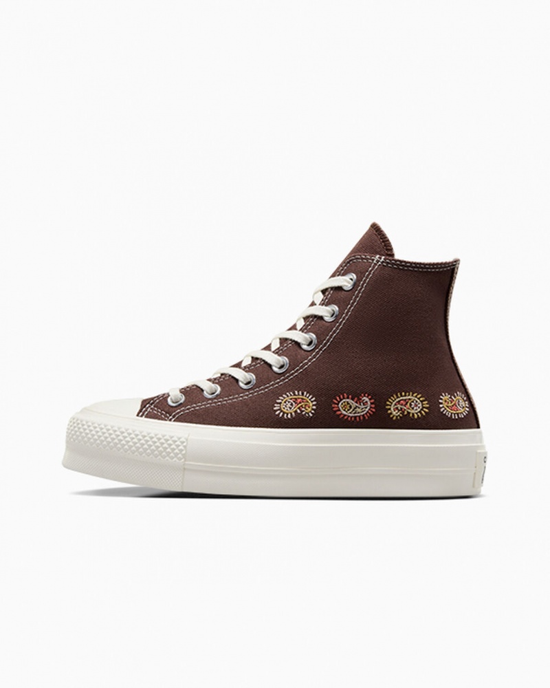 Converse Chuck Taylor All Star Lift Plattform Crafted Evolution Braun Rosa | 4056-UWEZH