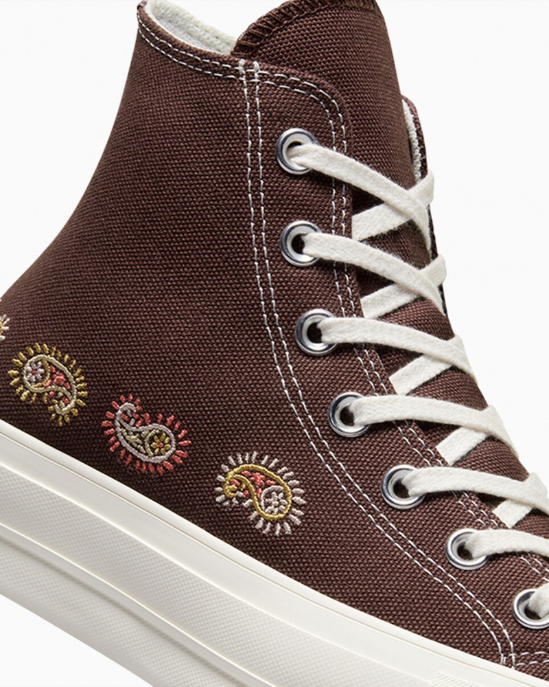 Converse Chuck Taylor All Star Lift Plattform Crafted Evolution Braun Rosa | 4056-UWEZH