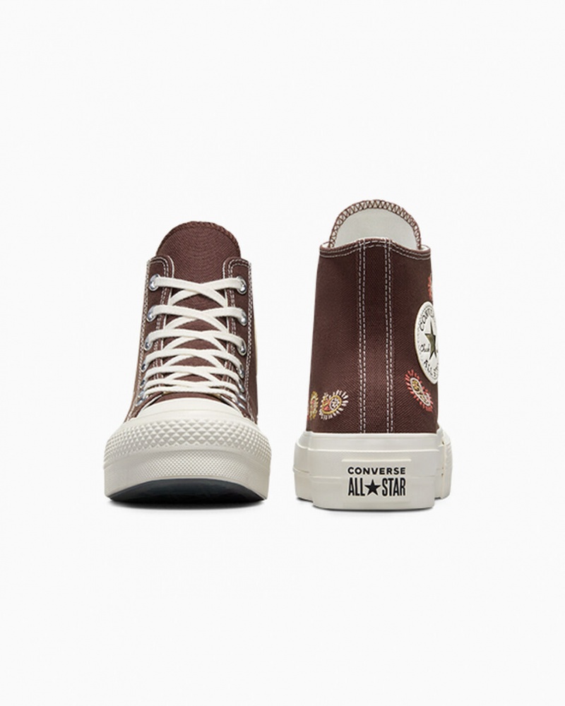 Converse Chuck Taylor All Star Lift Plattform Crafted Evolution Braun Rosa | 4056-UWEZH