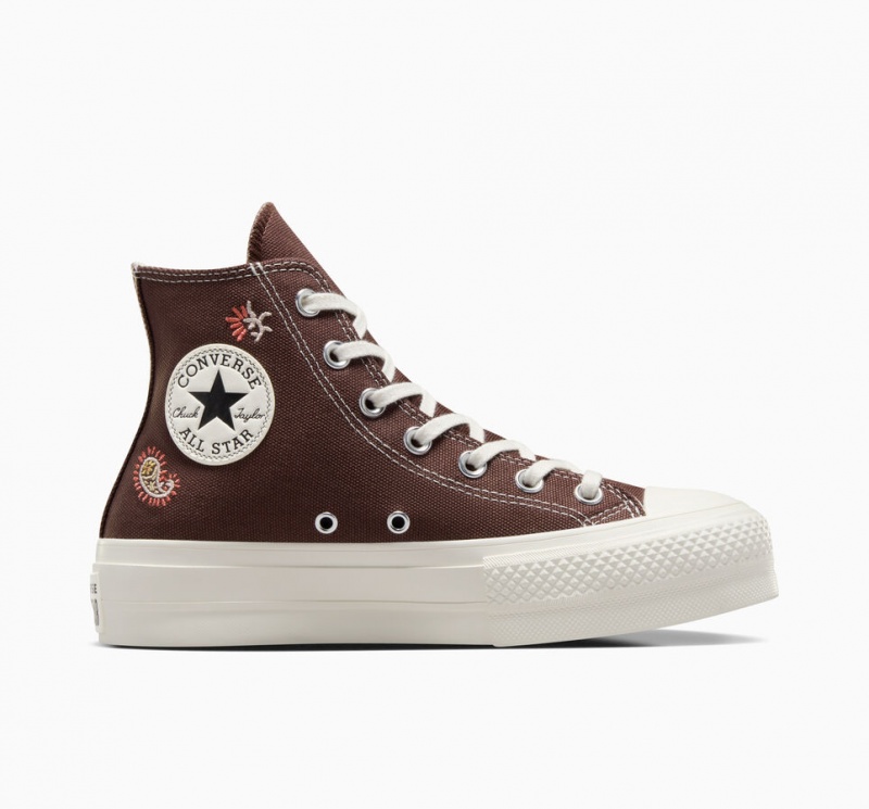 Converse Chuck Taylor All Star Lift Plattform Crafted Evolution Braun Rosa | 4056-UWEZH