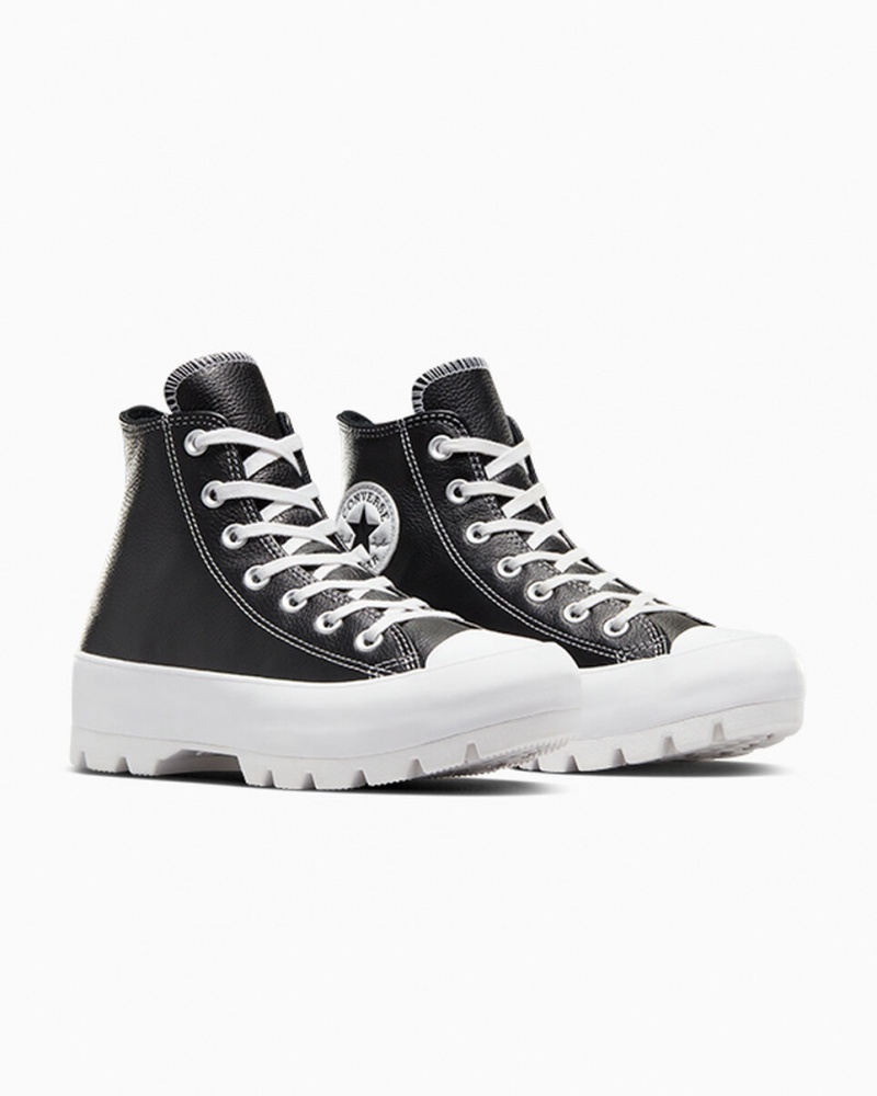 Converse Chuck Taylor All Star Lugged Leder Schwarz Weiß Weiß | 9120-CIMOP