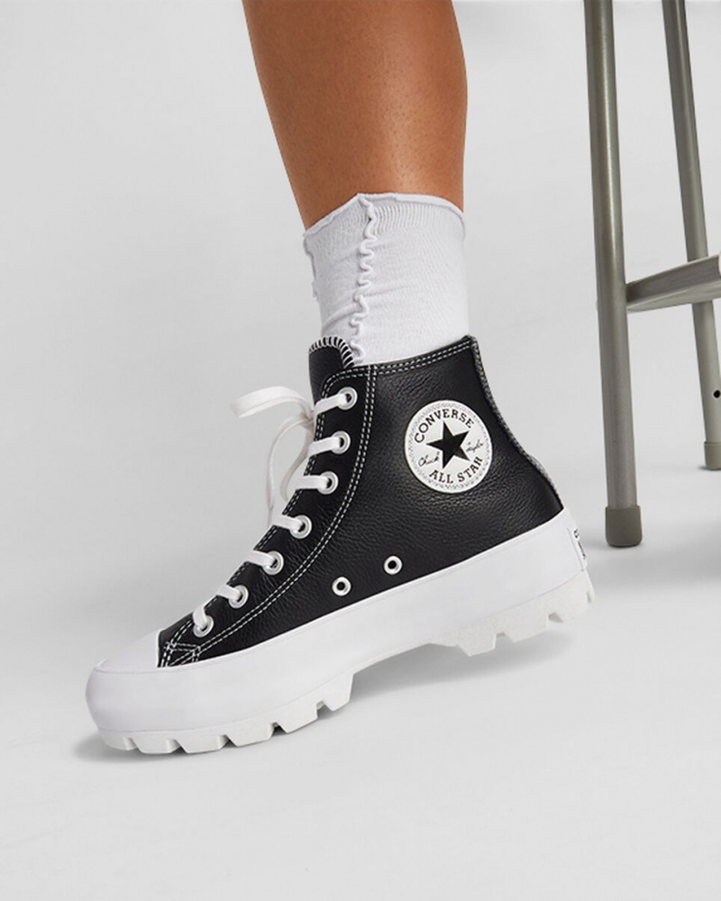 Converse Chuck Taylor All Star Lugged Leder Schwarz Weiß Weiß | 9120-CIMOP
