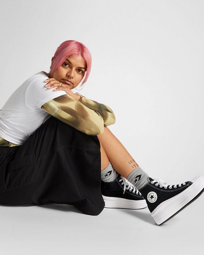 Converse Chuck Taylor All Star Move Plattform Schwarz Weiß | 0592-KMDUG