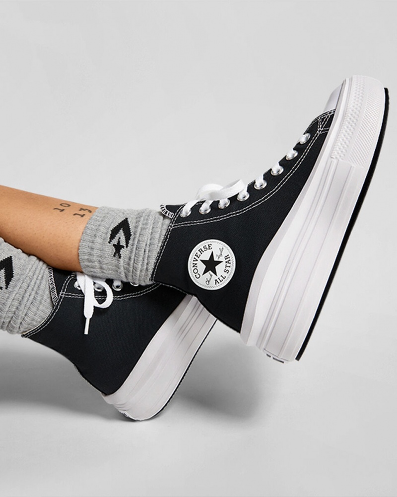 Converse Chuck Taylor All Star Move Plattform Schwarz Weiß | 0592-KMDUG