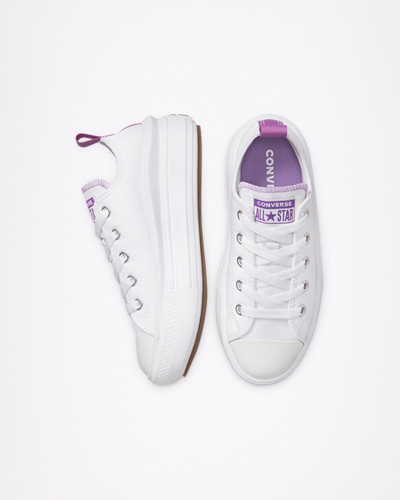 Converse Chuck Taylor All Star Move Plattform Weiß Lila Weiß | 4536-XWFST