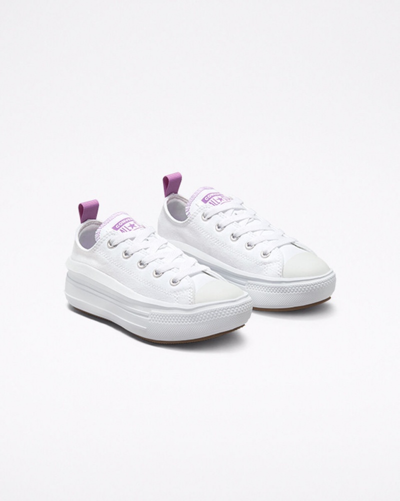Converse Chuck Taylor All Star Move Plattform Weiß Lila Weiß | 4536-XWFST