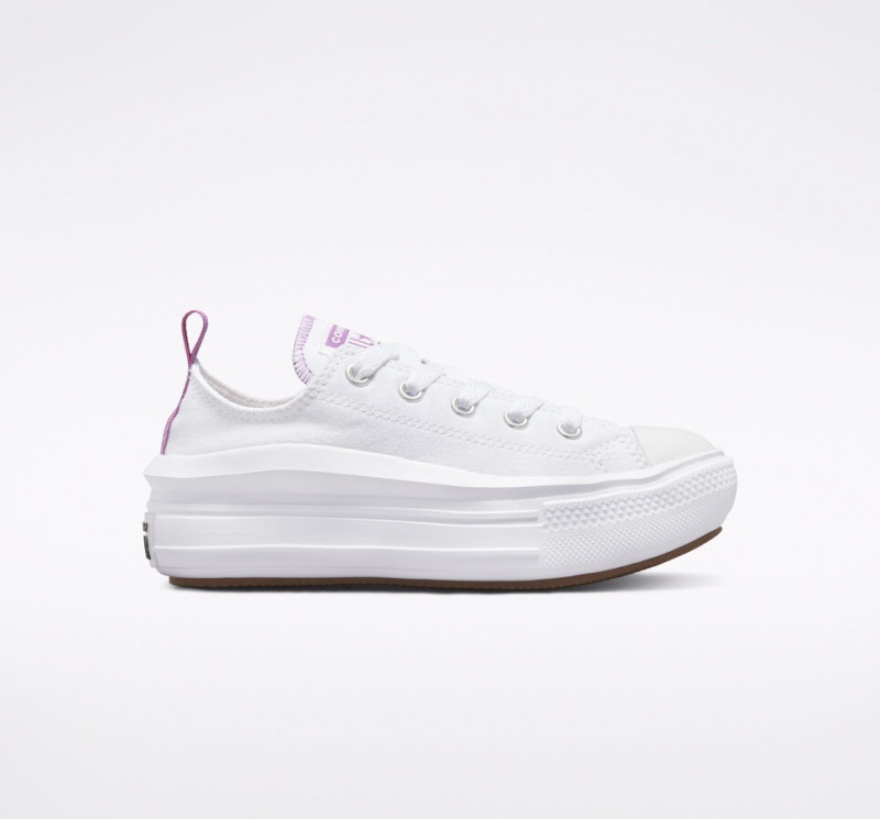 Converse Chuck Taylor All Star Move Plattform Weiß Lila Weiß | 4536-XWFST