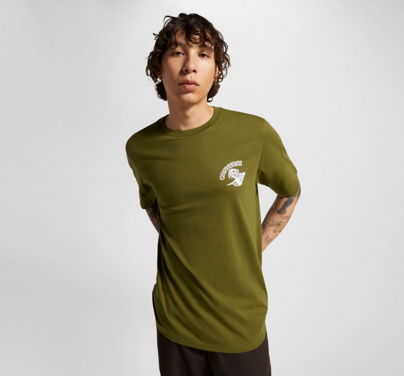 Converse Chuck Tours Graphic T-Shirt Grün | 6278-JZRSK