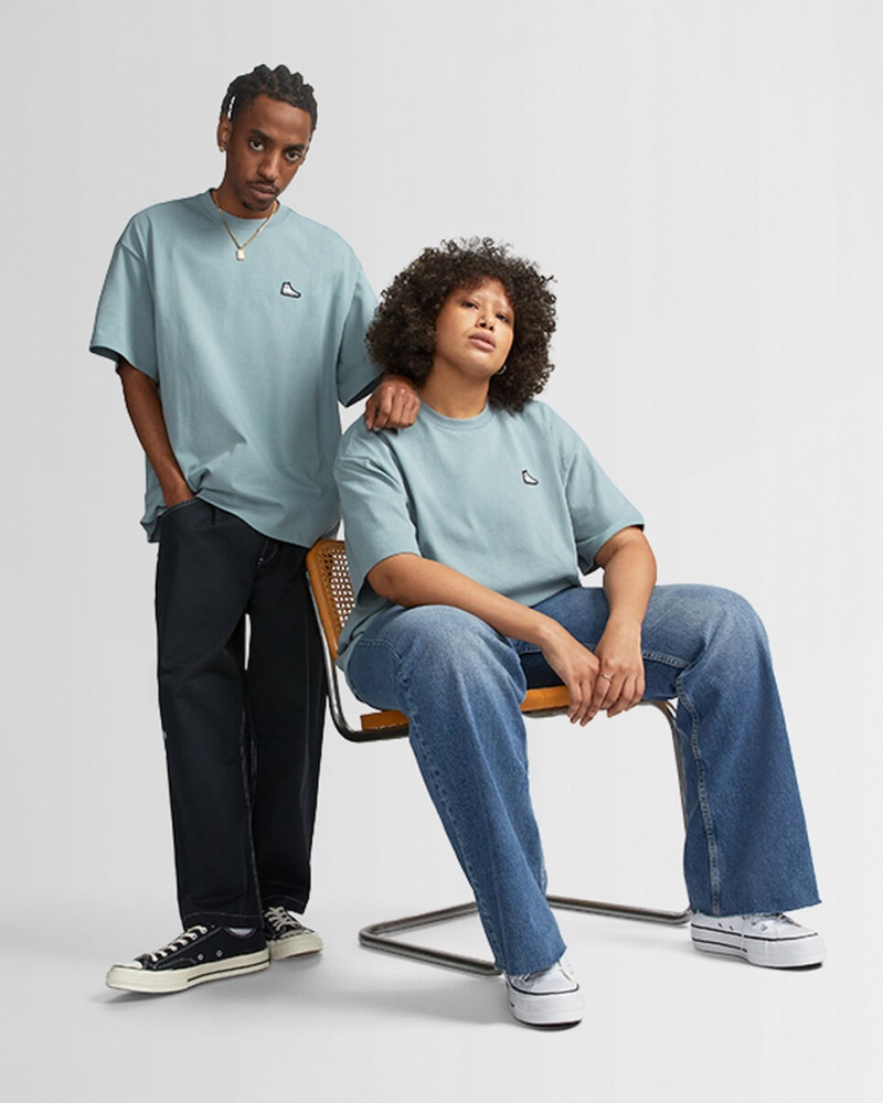 Converse Converse Go-To Sneaker Patch Loose-Fit T-Shirt Grau | 8516-FILPH