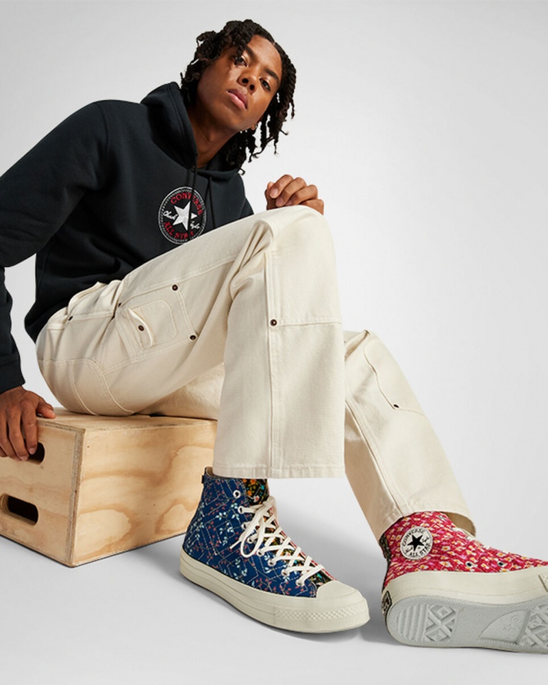 Converse Converse Upcycled Floral Chuck 70 Schwarz Rot Blau | 1068-DYHLZ