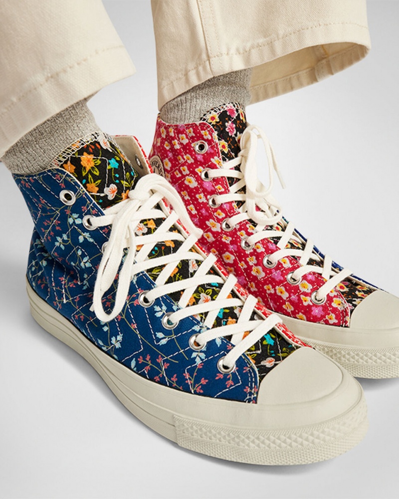 Converse Converse Upcycled Floral Chuck 70 Schwarz Rot Blau | 1068-DYHLZ