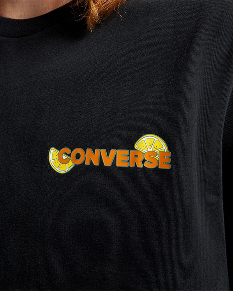 Converse How-To Lemonade T-Shirt Schwarz | 4930-ZGJPR