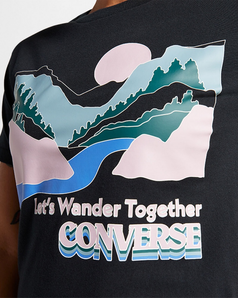 Converse Outdoor Art T-Shirt Schwarz | 1748-ECIOJ