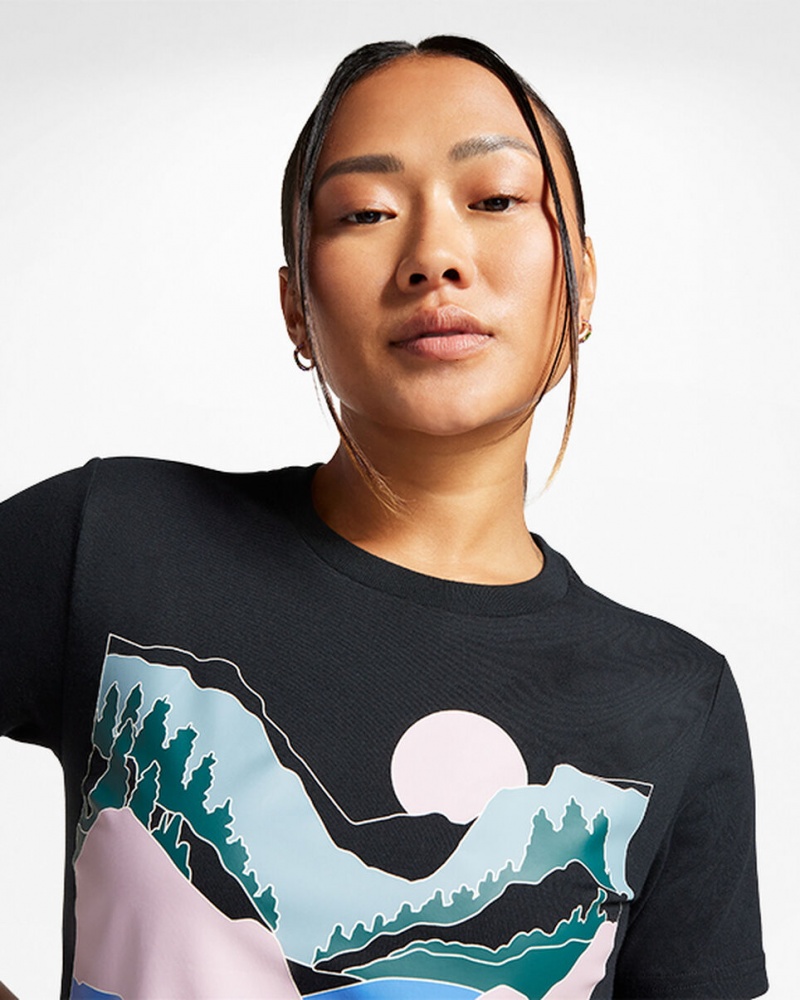 Converse Outdoor Art T-Shirt Schwarz | 1748-ECIOJ
