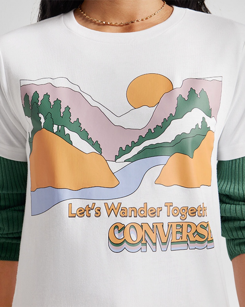 Converse Outdoor Art T-Shirt Weiß | 9362-KZWDE