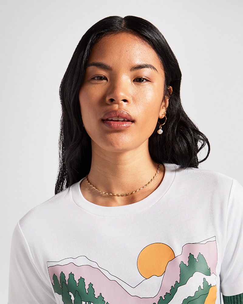 Converse Outdoor Art T-Shirt Weiß | 9362-KZWDE