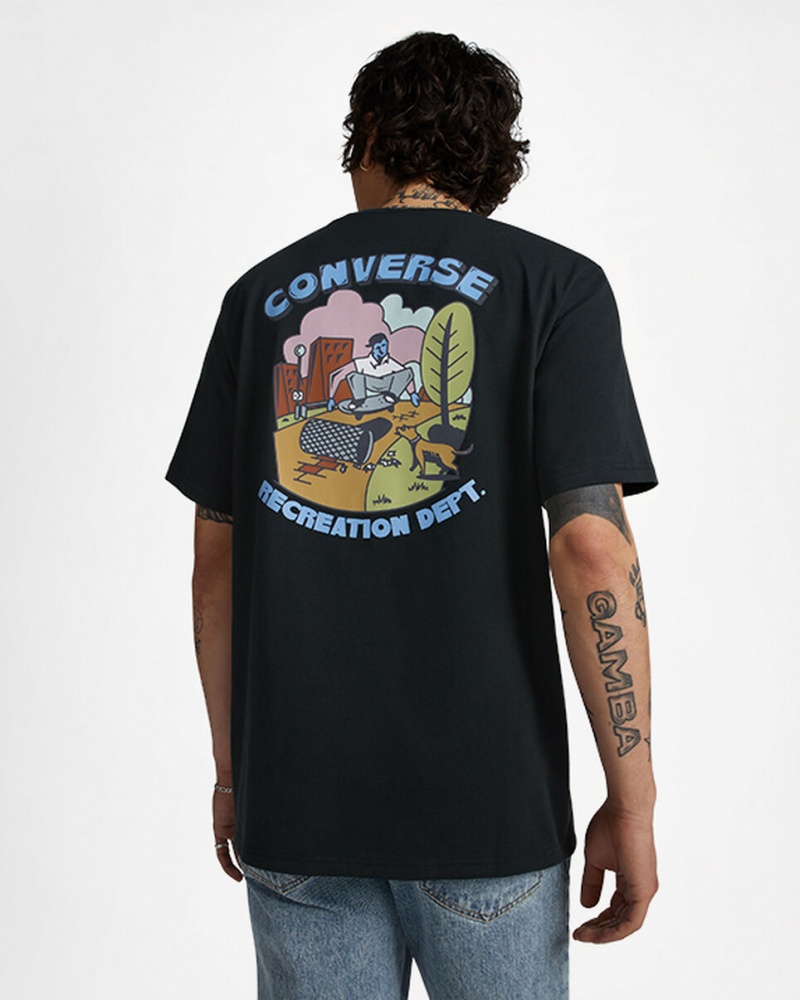 Converse Recreation Department Graphic T-Shirt Schwarz | 6871-XBUFH