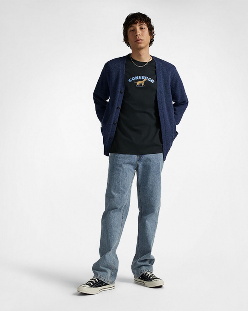 Converse Recreation Department Graphic T-Shirt Schwarz | 6871-XBUFH