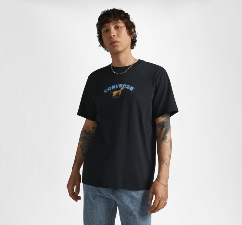 Converse Recreation Department Graphic T-Shirt Schwarz | 6871-XBUFH