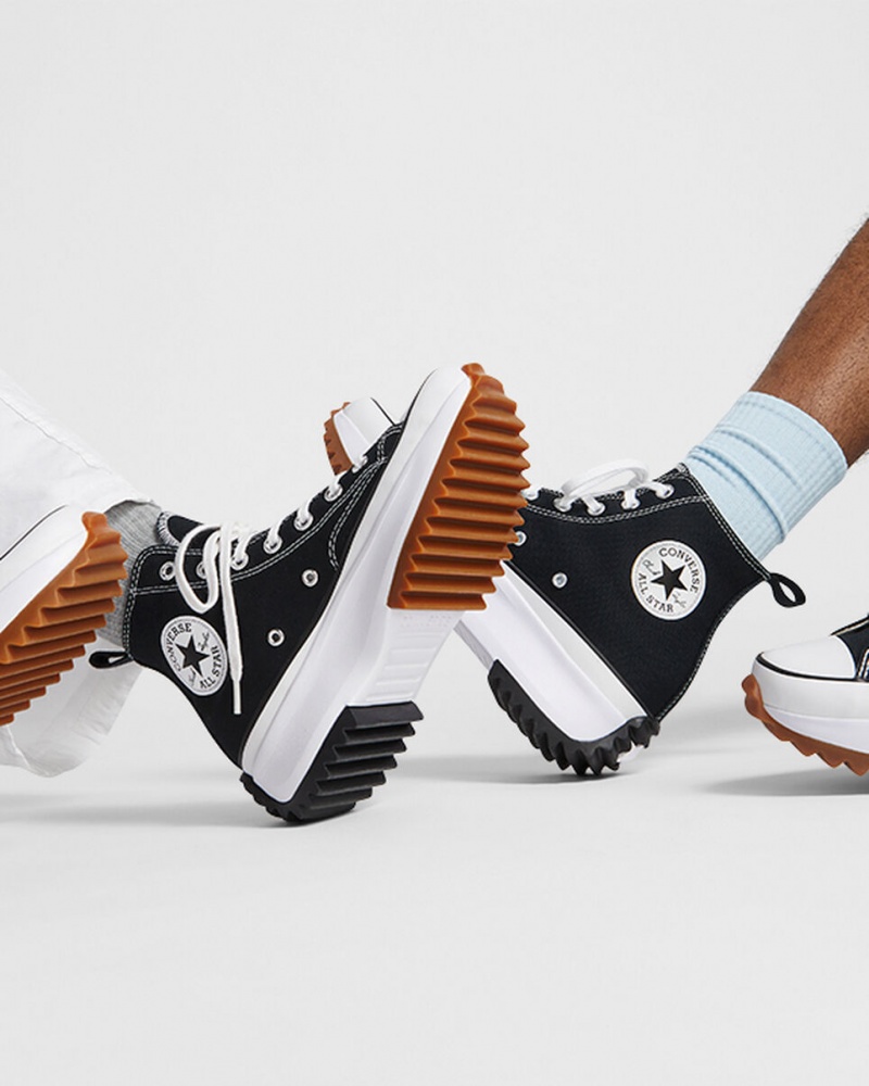 Converse Run Star Hike Plattform Schwarz Weiß | 1289-NGXVB