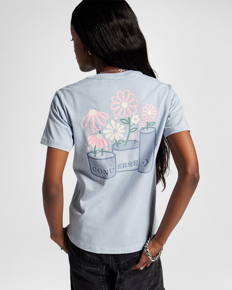 Converse Spring Blooms T-Shirt Grau | 2904-PHNKU