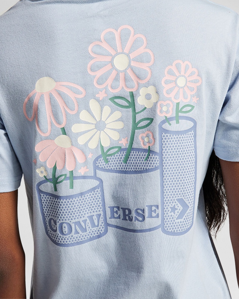 Converse Spring Blooms T-Shirt Grau | 2904-PHNKU